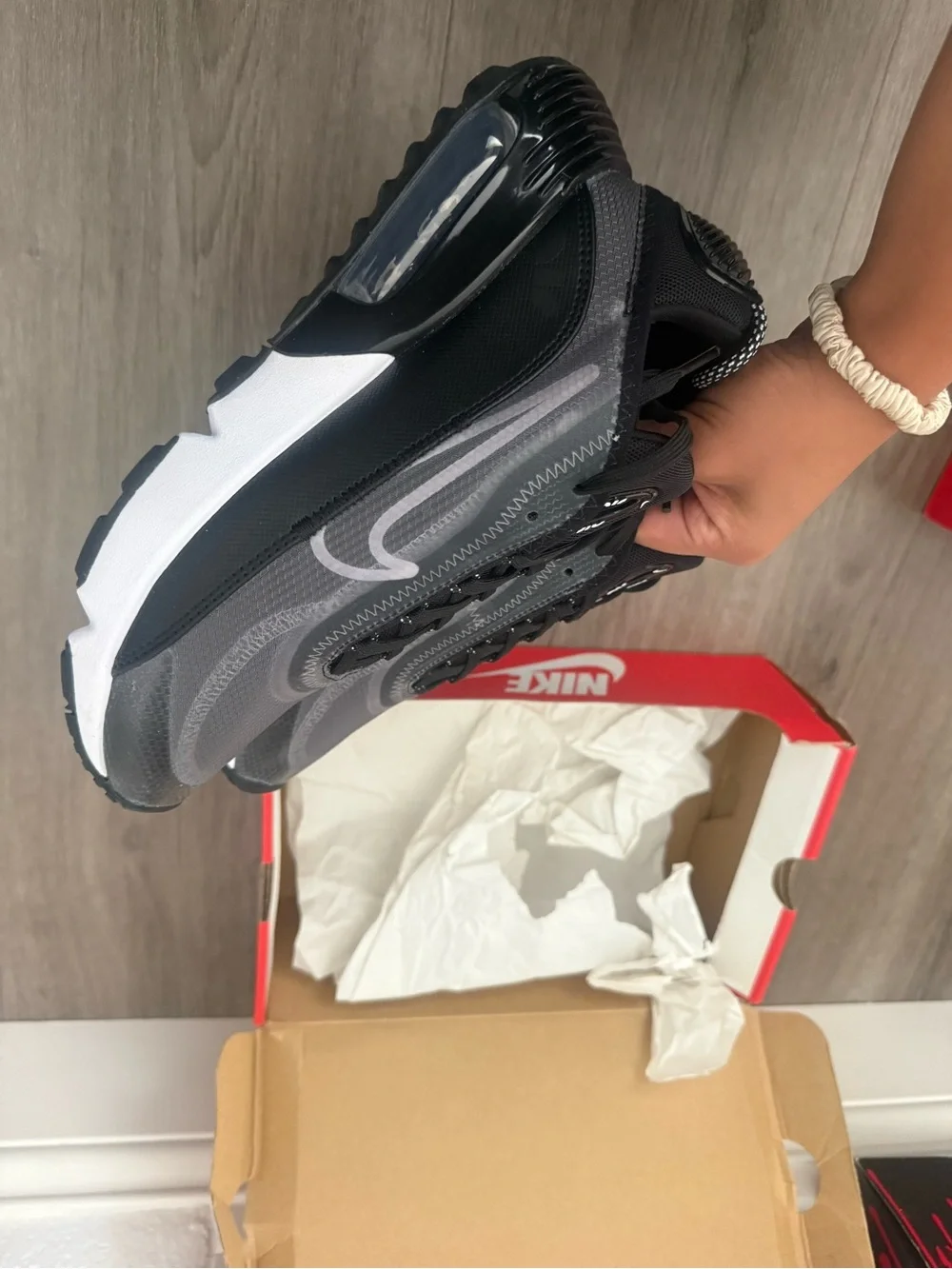 Nike Black & Gray Air Max-Style Running Shoes